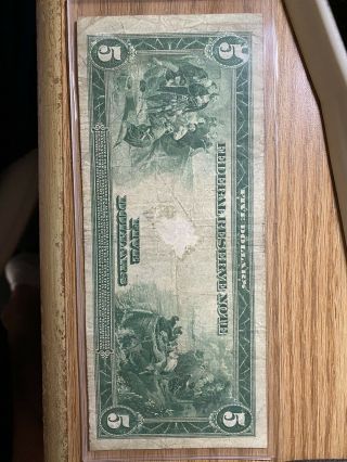 Large Bank Note US Currency BANK NOTE 1914 $5 Bank of Philadelphia C11214603A 2