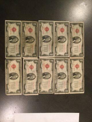$2 Bills 1928 (10) & 1953 (8)