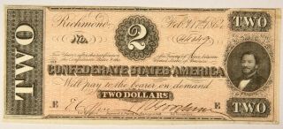 Confederate $2 Bill W.  Judah P.  Benjamin (t - 54),