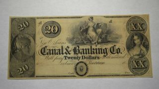 $20 18_ Orleans Louisiana Obsolete Currency Bank Note Remainder Bill Canal