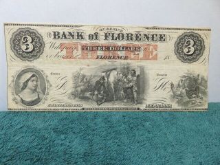 Bank Of Florence Nebraska $3 Banknote