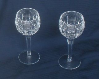 Set Of 2 Vintage Waterford Crystal Lismore 7 - 1/2 " Wine Hocks