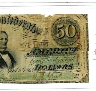 $50 " Confederate " $50 1800 
