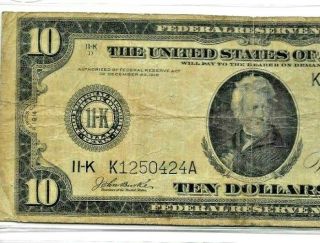$10 " Dallas " (large Size) 1914 $10 " Dallas " (large Size) 1914 Note
