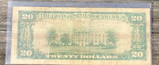 1929 Charleston WVa $20 Bank Note Bill 2