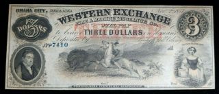 1857 $3 Western Exchange Marine & Insurance Co.  Nebraska