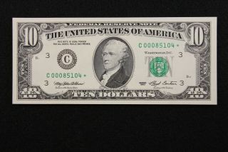 $10 1993 GEM CU Star Federal Reserve Note C00085104 ten dollar, 2