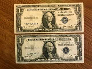 1935 D $1 Star Notes Currency Silver Certificate D Wide & Narrow Set