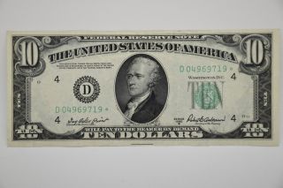 1950 B $10 Dollar Bill Star Note Offset Cutting Error Federal Reserve Note