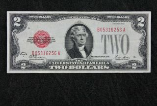 $2 1928A red seal Legal Tender US Note B05316256A series A two dollar 2