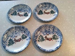 (1) Tienshan Folk Craft Cabin in the Snow Salad Plate (s) (4) Available 2