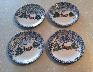 (1) Tienshan Folk Craft Cabin in the Snow Salad Plate (s) (4) Available 3