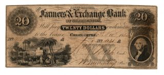 1853 Farmers And Exchange Bank Of Charleston South Carolina 20$ Bank Note