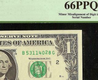 2006 $1 Dollar Bill Misaligned Turned Digit Gas Pump Error Note Pcgs 66 Ppq