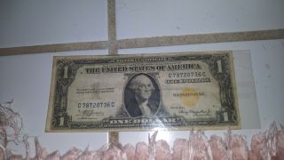 1935a $1 Series North Africa Wwii Yellow Seal Silver Certificate