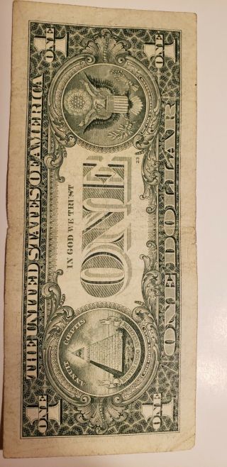 $1 Dollar Bill,  Fancy Low Serial Number L00000300N Series 1999 3