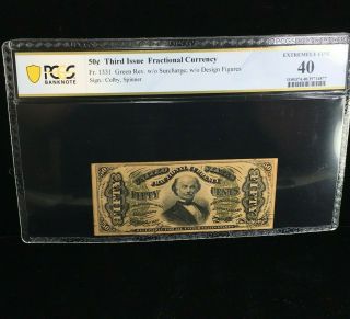 50 Cent Third Issue Fractional Currency Fr 1331 Pcgs Note Extremely Fine 40 (877)