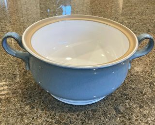 Denby Castile Blue Stonewear Server Bowl Pot With Lid And Handles,  Pristine