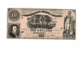 Csa T - 30 1861 $10 Confederate States Of America Note Pb2