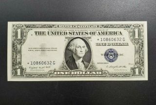 1935 G $1 STAR NOTE Silver Certificate Blue Seal US Currency Bill CH UNC 2