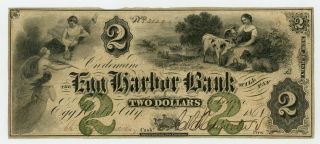 1861 $2 The Egg Harbor Bank - Egg Harbor City,  Jersey Note