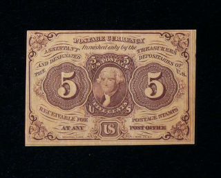 1862 Five Cents 5c First Issue Jefferson Fractional Currency Fr 1230
