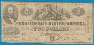 T - 42 $2.  00 1862 Confederate States Of America