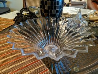 Gorgeous Villeroy & Boch Crystal Bowl Pointed Rim Flower Shape Glass Fruit Vase