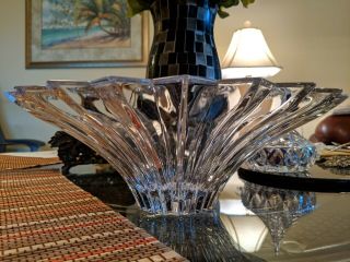 Gorgeous Villeroy & Boch Crystal Bowl Pointed Rim Flower Shape Glass Fruit Vase 2