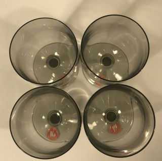 Vtg Holmegaard Elsinore Denmark Set of 4 Smoke Water Goblets Glasses w/label 2