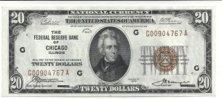 Series 1929 $20 Federal Reserve Bank Note (Chicago District) CU 2