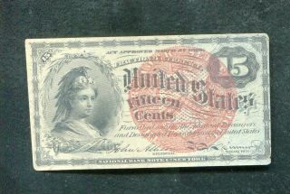 15 Fifteen Cents Fourth Issue Fractional Currency Note (a)