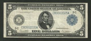 Fr 855a Five Dollars ($5) Series Of 1914 Federal Reserve Note Philadelphia Pa