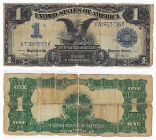 1899 Black Eagle Silver Certificate One Dollar Serial Number: X70963026x