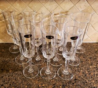 Set Of 12 - 24 Lead Crystal Champagne Wine Flute Glasses Clear Stemware 6 Oz