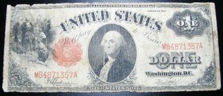Series 1917 Red Seal United States 1 One Dollar Large Bill Note