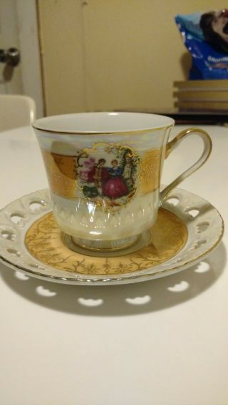 Vintage Empress By Haruta Iridescent Tea Cup And Saucer