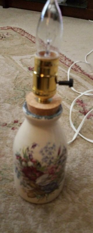 Home & Garden Party Stoneware Floral Pattern Milk Bottle Lamp