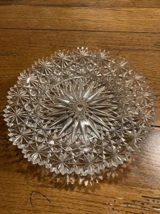 American Brilliant Period Cut Glass 7 1/2” Coaster - Dish