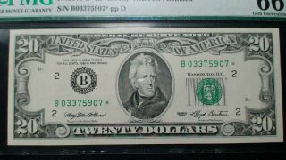 1993 Twenty Dollar PMG GEM UNC 66 EPQ Fed Reserve YORK STAR NOTE $20 Bill 2