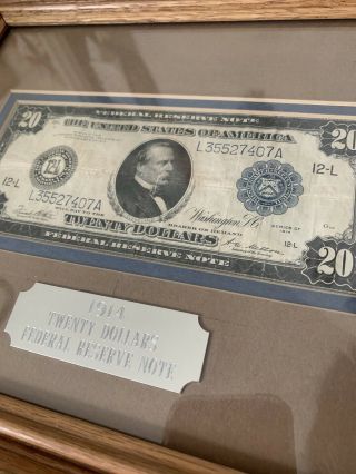 1914 United States Of America $20 Blue Seal Federal Reserve Note,  Twenty Dollars