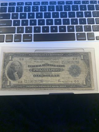 1914/1918 One Dollar National Currency Federal Reserve Bank Of Philadelphia
