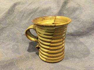 3 1/2” Tall Brown Ceramic Mug Marked Handmade In Iceland