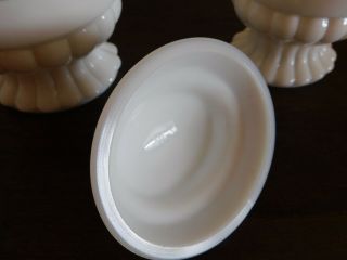 Cream Pitcher / Creamer & Sugar Set Westmoreland Milk Glass Ring & Petal Pattern 3