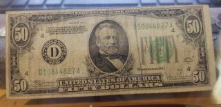 1934 C $50 FIFTY DOLLARS FEDERAL RESERVE NOTE Circulated 3