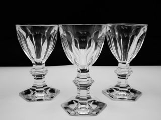 3 Baccarat Crystal " Harcourt 1841 " Sherry Glasses Hand - Crafted In France