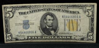 Fr 2307 1934 - A $5 Five Dollars “north Africa” Silver Certificate