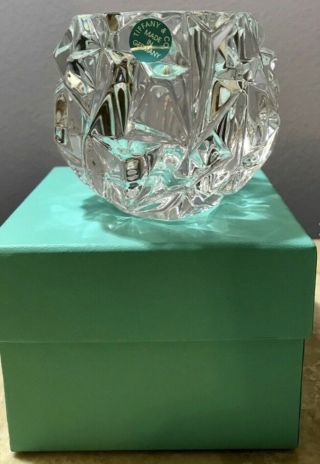 Gorgeous Tiffany & Co.  Crystal Candle Holder Ice Rock Crystal Without Box