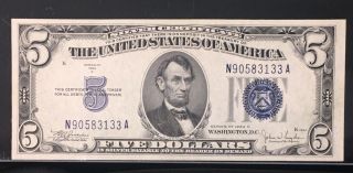 1934 - C $5 Silver Certificate PCGS 64PPQ FR 1653 Wide Face Serial N90583133A 2