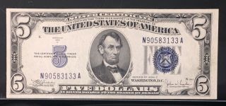 1934 - C $5 Silver Certificate PCGS 64PPQ FR 1653 Wide Face Serial N90583133A 3